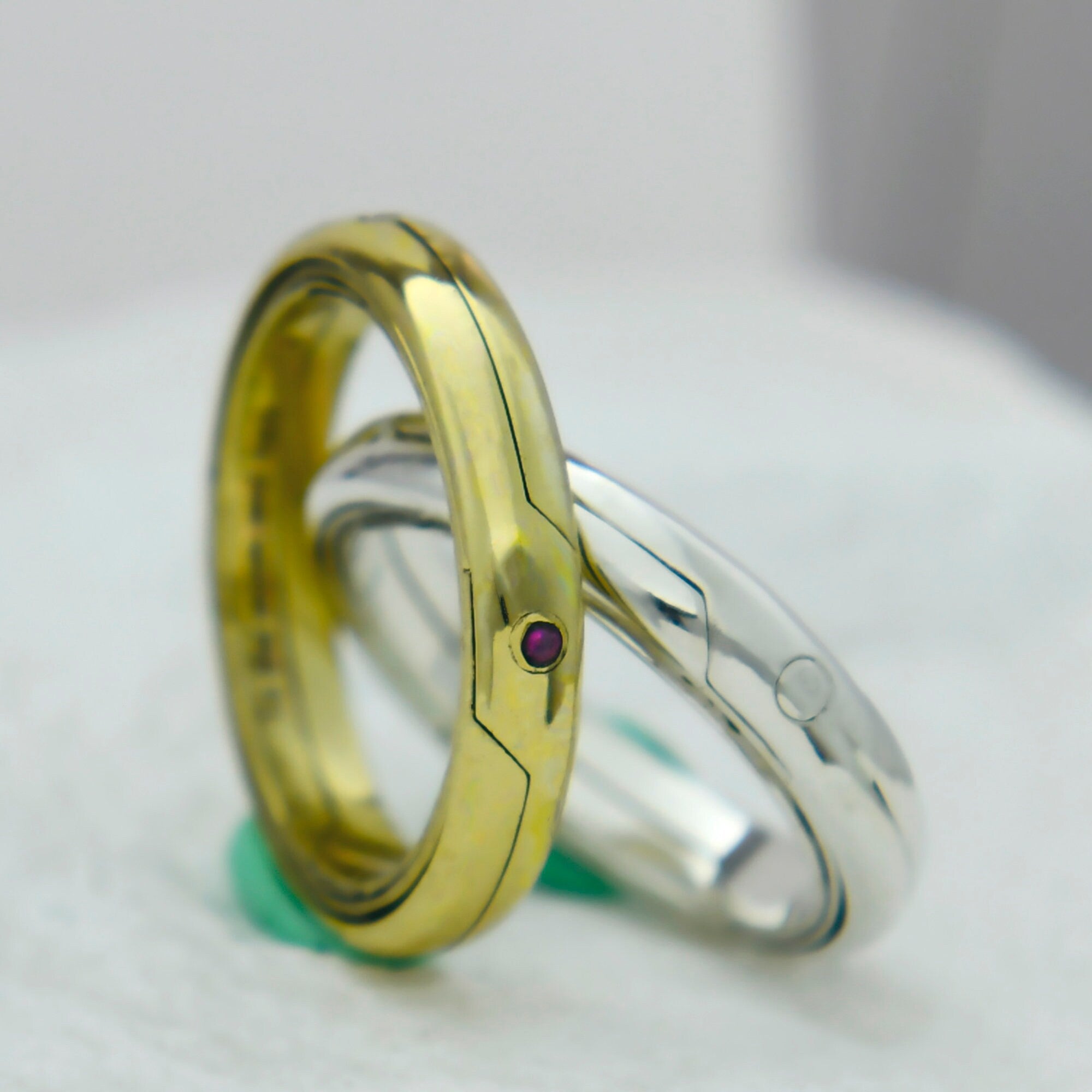 Personalized Dual Birthstone Astronomical Ring can unfold into an astronomical sphere pendant/couple rings/Birthday Gift/Foldable ring