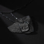 Mens Initial Necklace | military dog tag necklace Necklace | Handcrafted Man's Letter necklace
