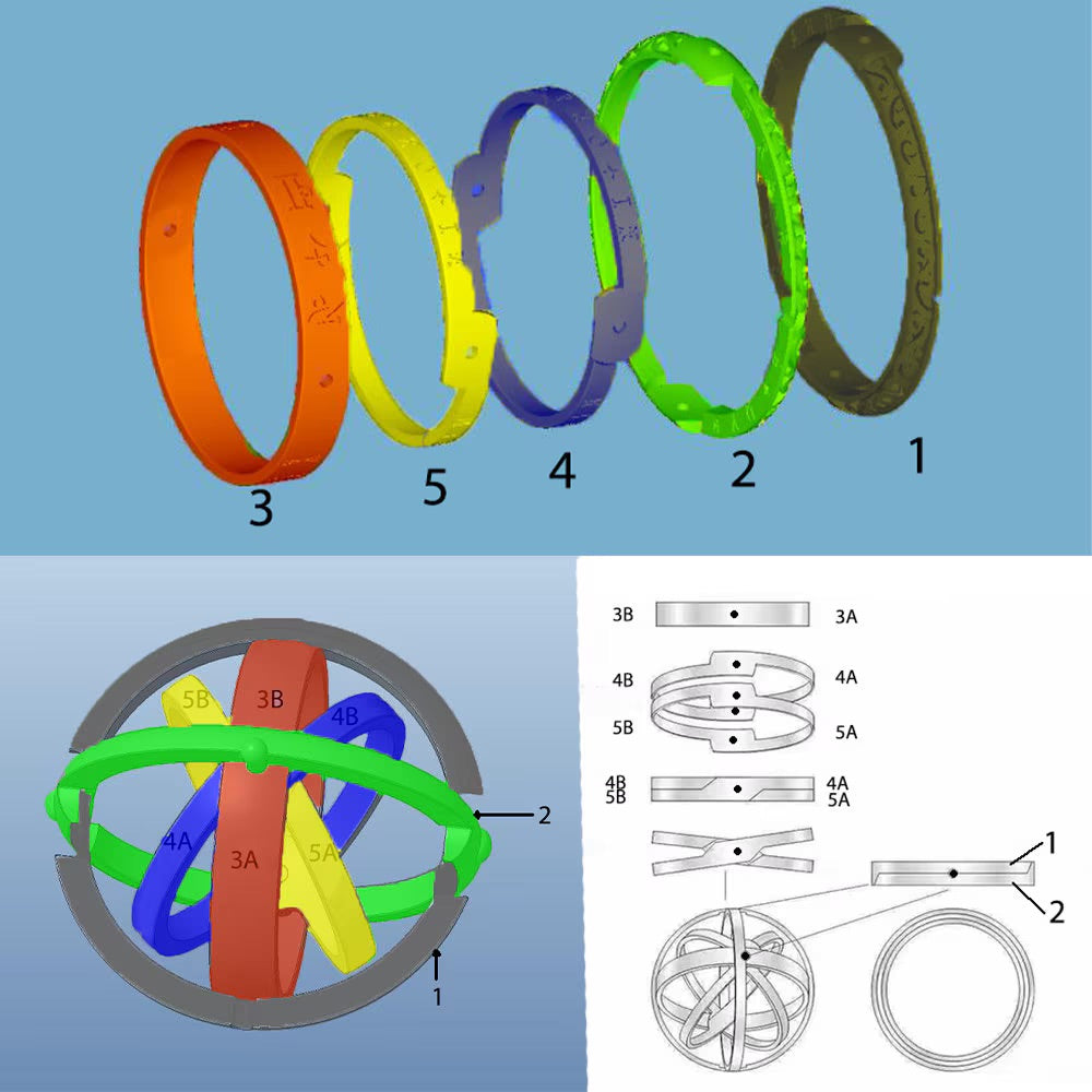Custom Astronomical Sphere Ring or Pendant, Fully Personalized Jewelry