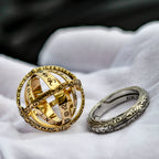 Personalized Gold Astronomical Ring/ Platinum engagement ring/Vintage engagement ring