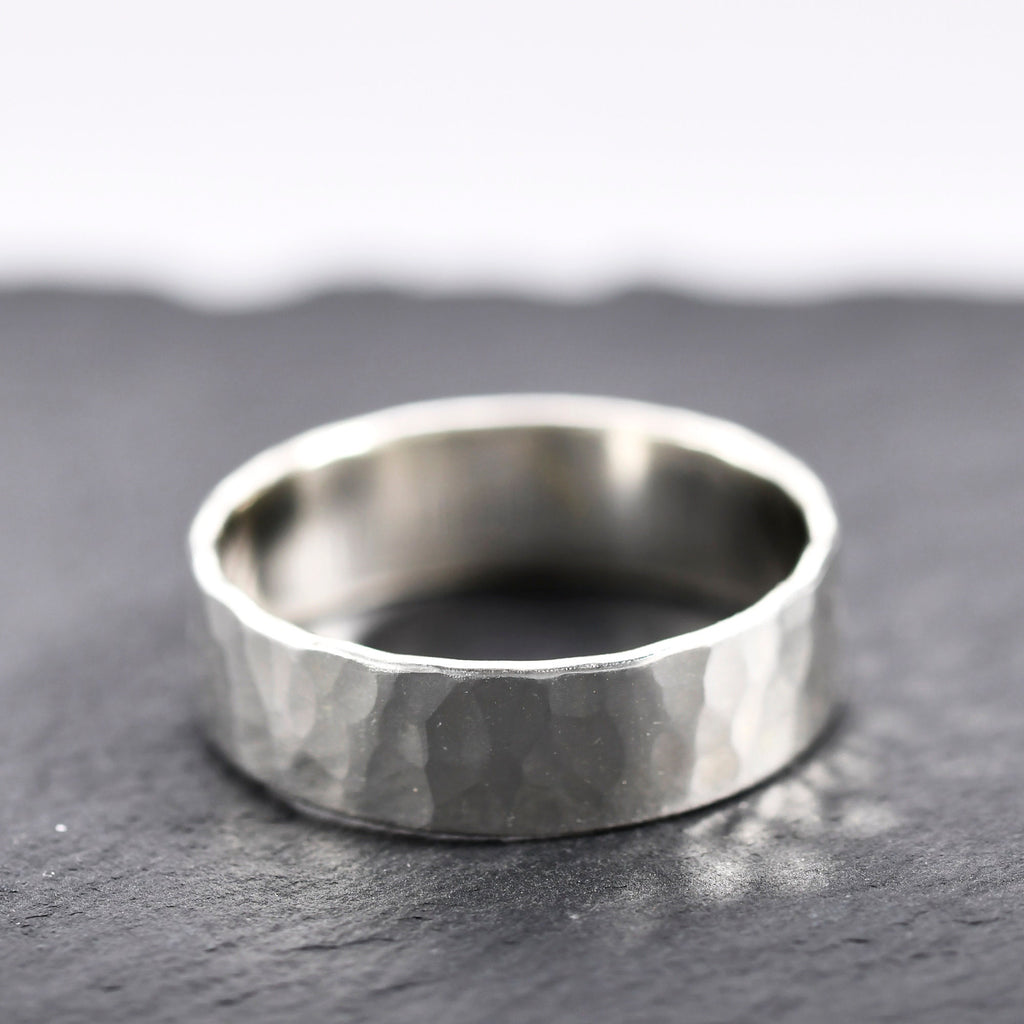Personalized Solid Sterling Silver Hammered ring,Engagement Gifts For Couple Unique anniversary gifts