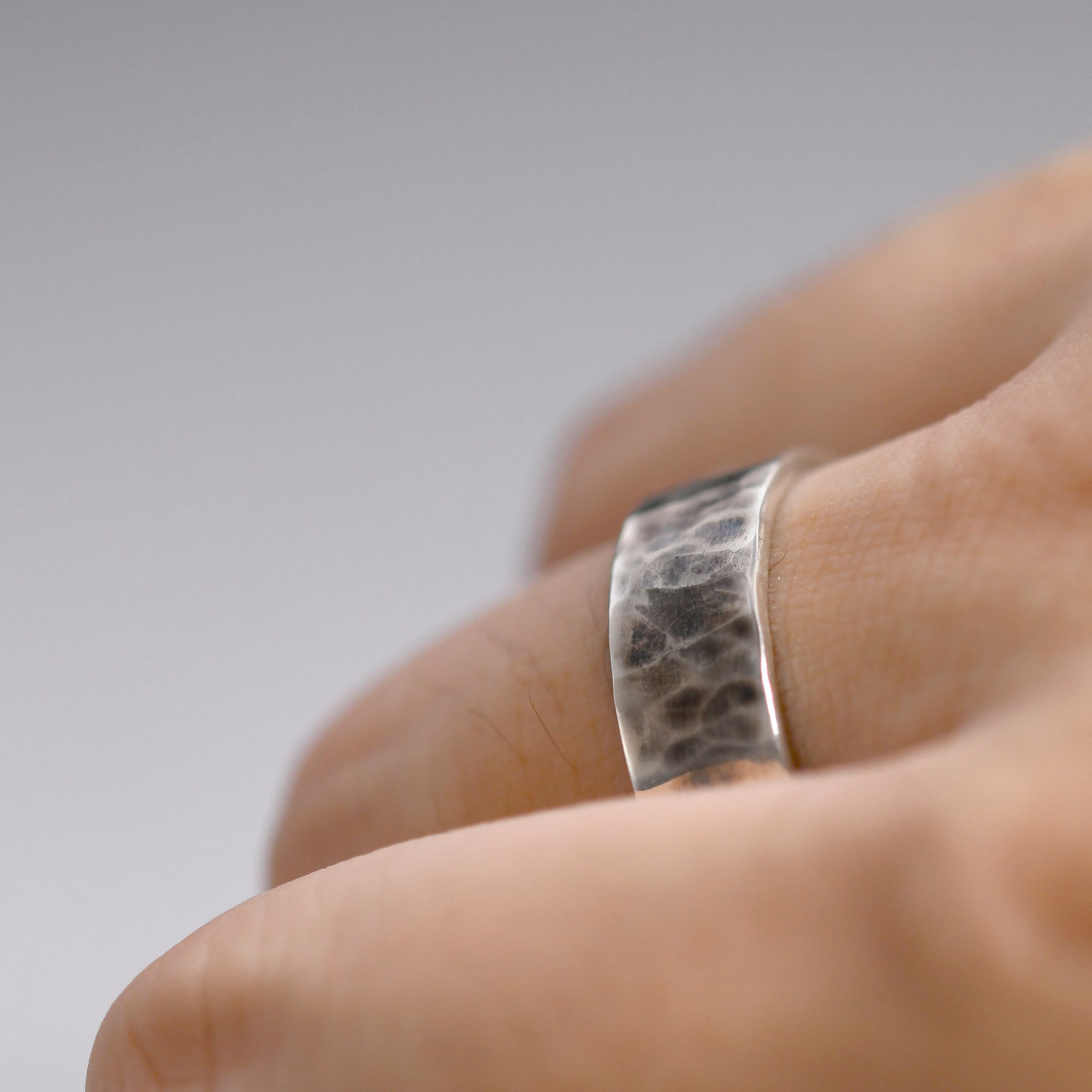 Minimalistic Rustic Hammered Ring personalized jewelry chunky silver ring promise ring for him