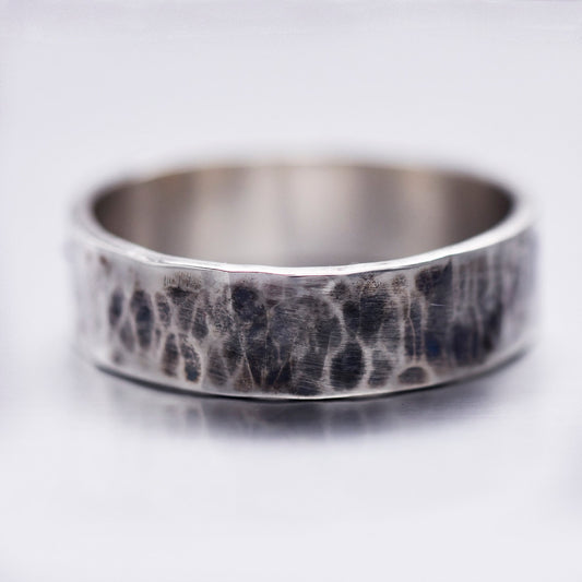 Minimalistic Rustic Hammered Ring personalized jewelry chunky silver ring promise ring for him