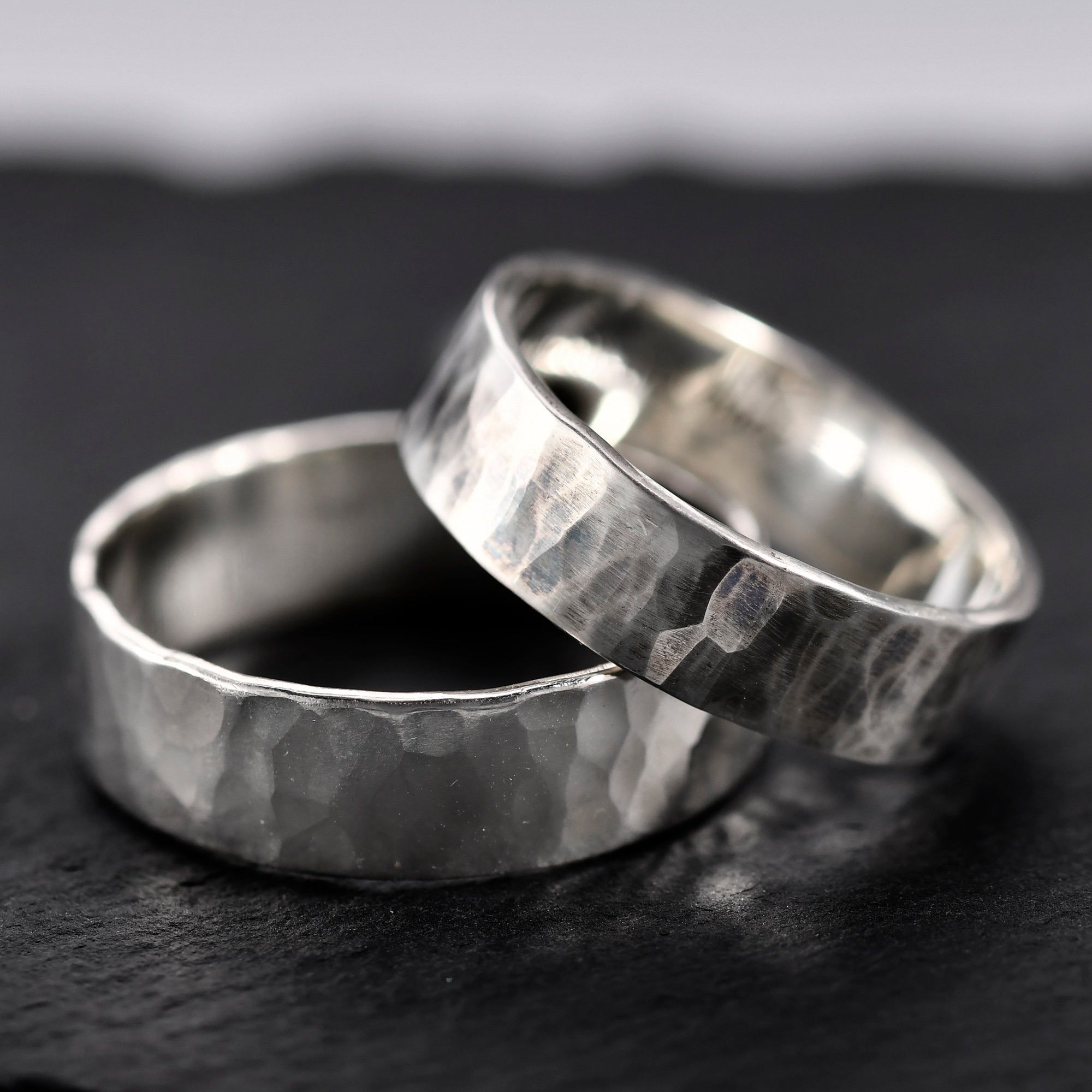 Minimalistic Rustic Hammered Ring personalized jewelry chunky silver ring promise ring for him