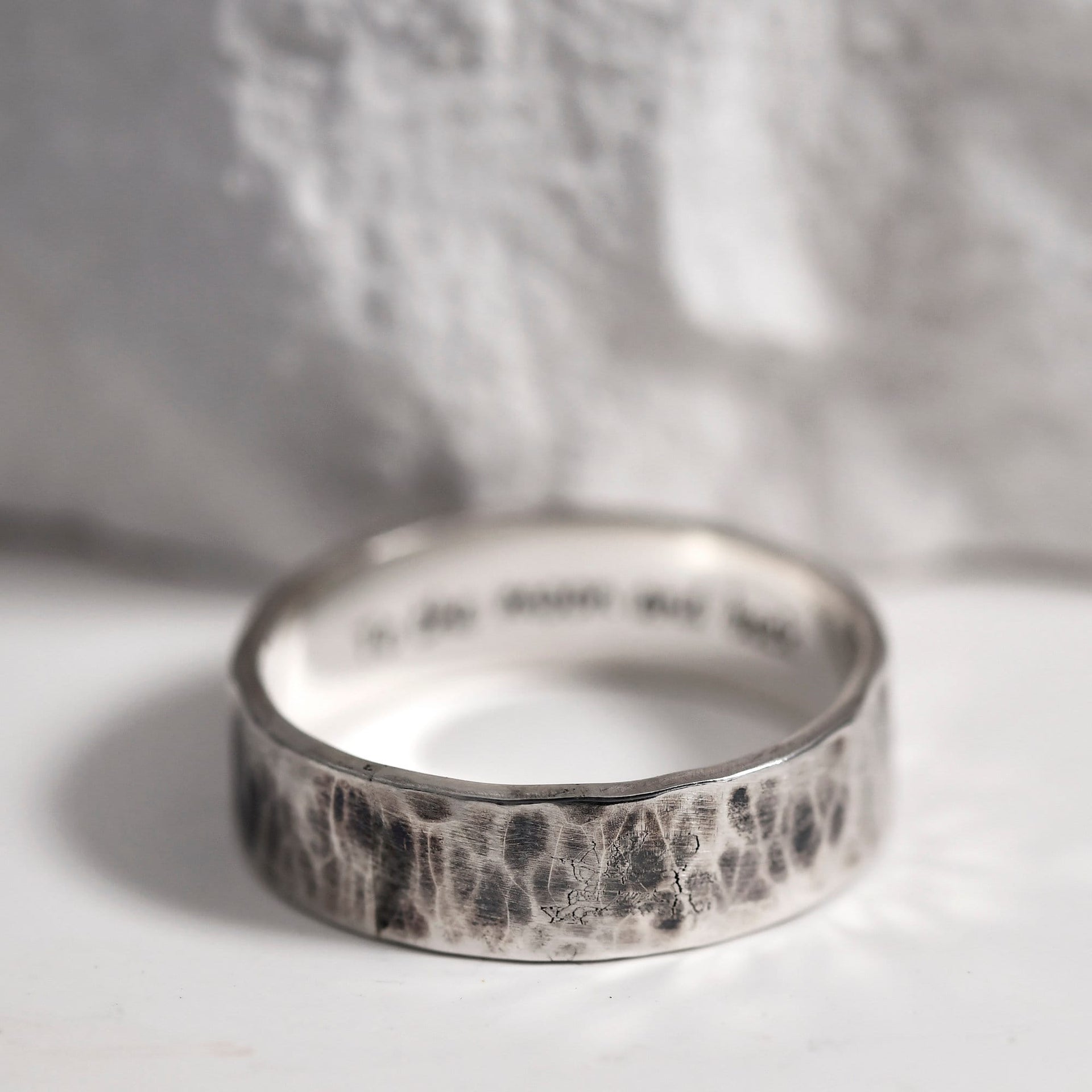 Minimalistic Rustic Hammered Ring personalized jewelry chunky silver ring promise ring for him