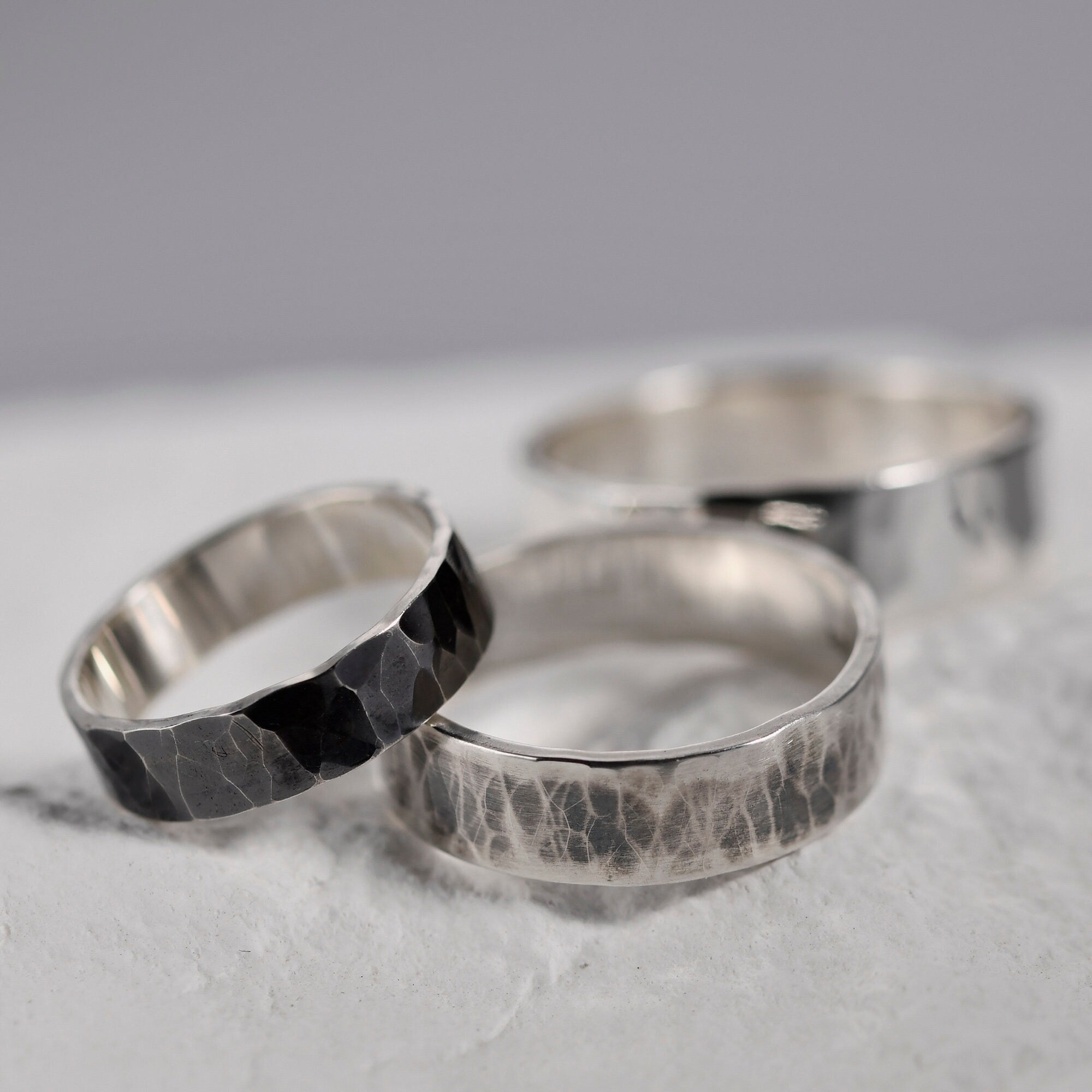 Minimalistic Rustic Hammered Ring personalized jewelry chunky silver ring promise ring for him