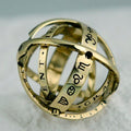 Personalized Dual Birthstone Astronomical Ring can unfold into an astronomical sphere pendant/couple rings/Birthday Gift/Foldable ring