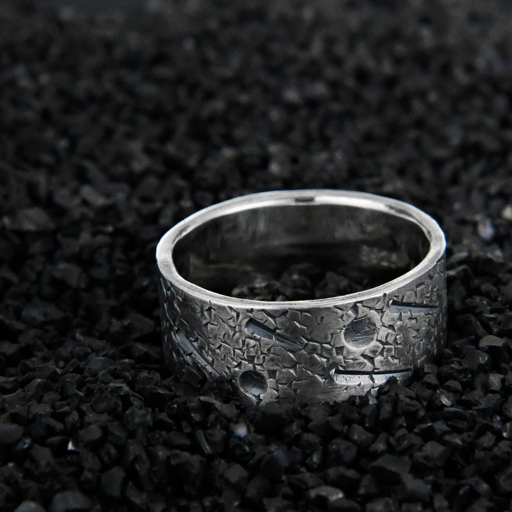 Personalized Celestial Band/ Viking Wedding Band/Planet ring/Rustic Engagement Ring/Chunky rings/Unique Gift/Moon and Star ring