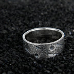 Personalized Celestial Band/ Viking Wedding Band/Planet ring/Rustic Engagement Ring/Chunky rings/Unique Gift/Moon and Star ring