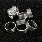 8mm Wide Personalized Moon and Star Ring/ Viking Wedding Band/Planet ring/Handmade Mens Rustic Engagement Ring/Chunky rings/Unique Ring