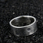 8mm Wide Personalized Moon and Star Ring/ Viking Wedding Band/Planet ring/Handmade Mens Rustic Engagement Ring/Chunky rings/Unique Ring