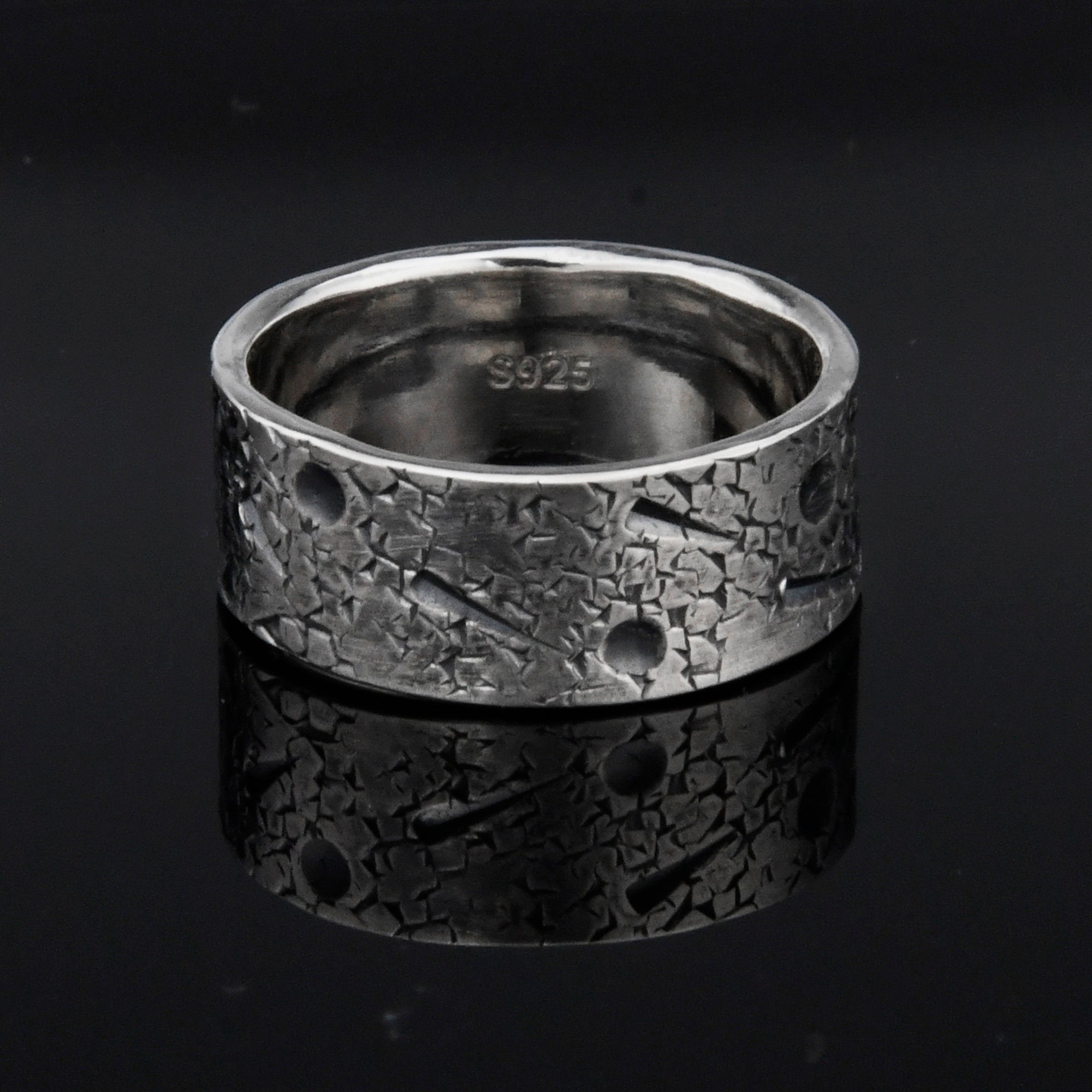 Personalized Celestial Band/ Viking Wedding Band/Planet ring/Rustic Engagement Ring/Chunky rings/Unique Gift/Moon and Star ring