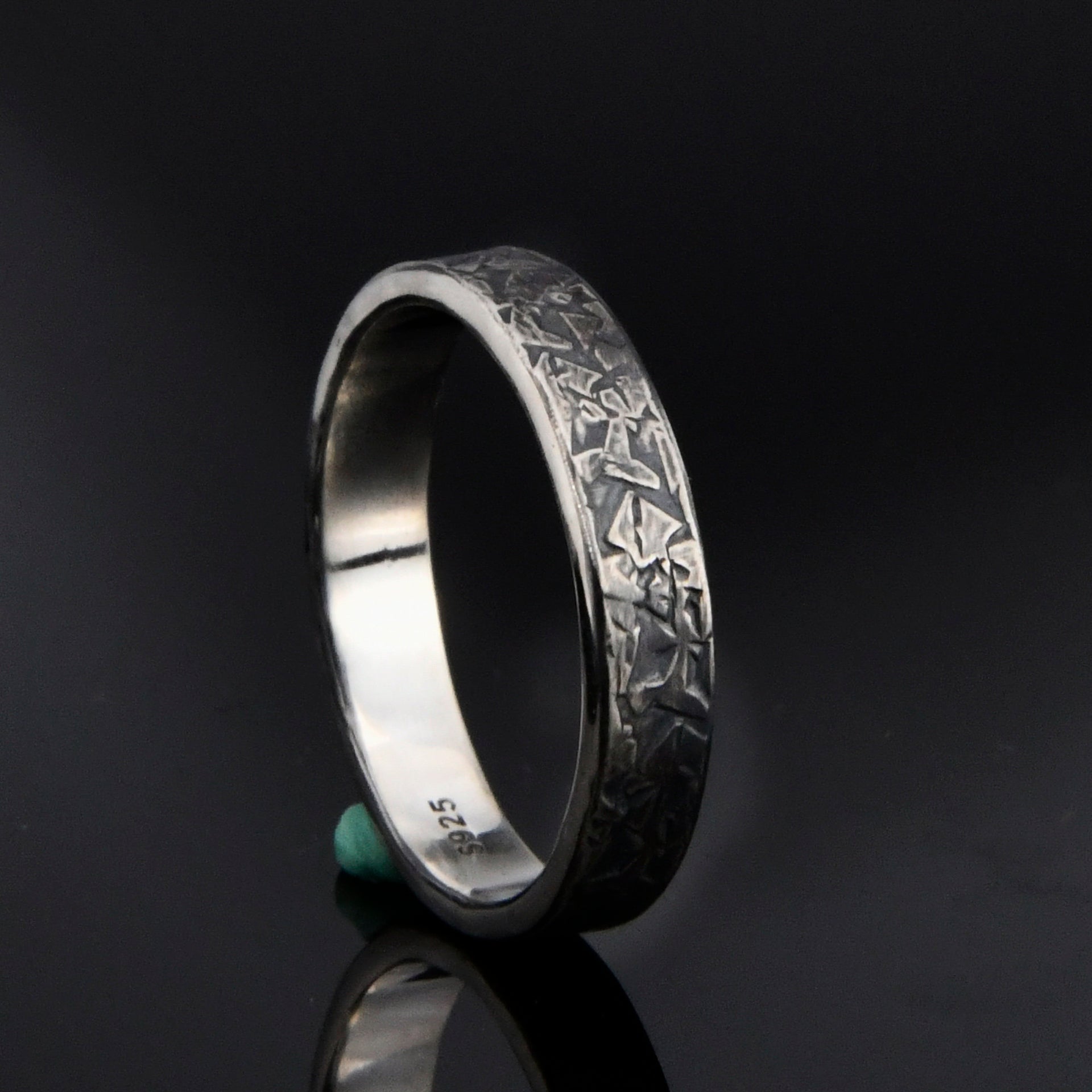Texture Promise Ring , Rustic Engagement Ring, Hand Forged Ring, Viking Wedding Band, Chunky rings, Celtic Ring