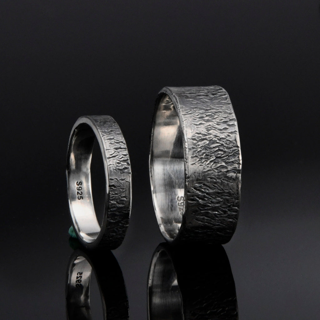 Personalized Hammered Viking Wedding Band for Couple ring set /Engagement Ring /Wedding ring set/promise ring/unique ring