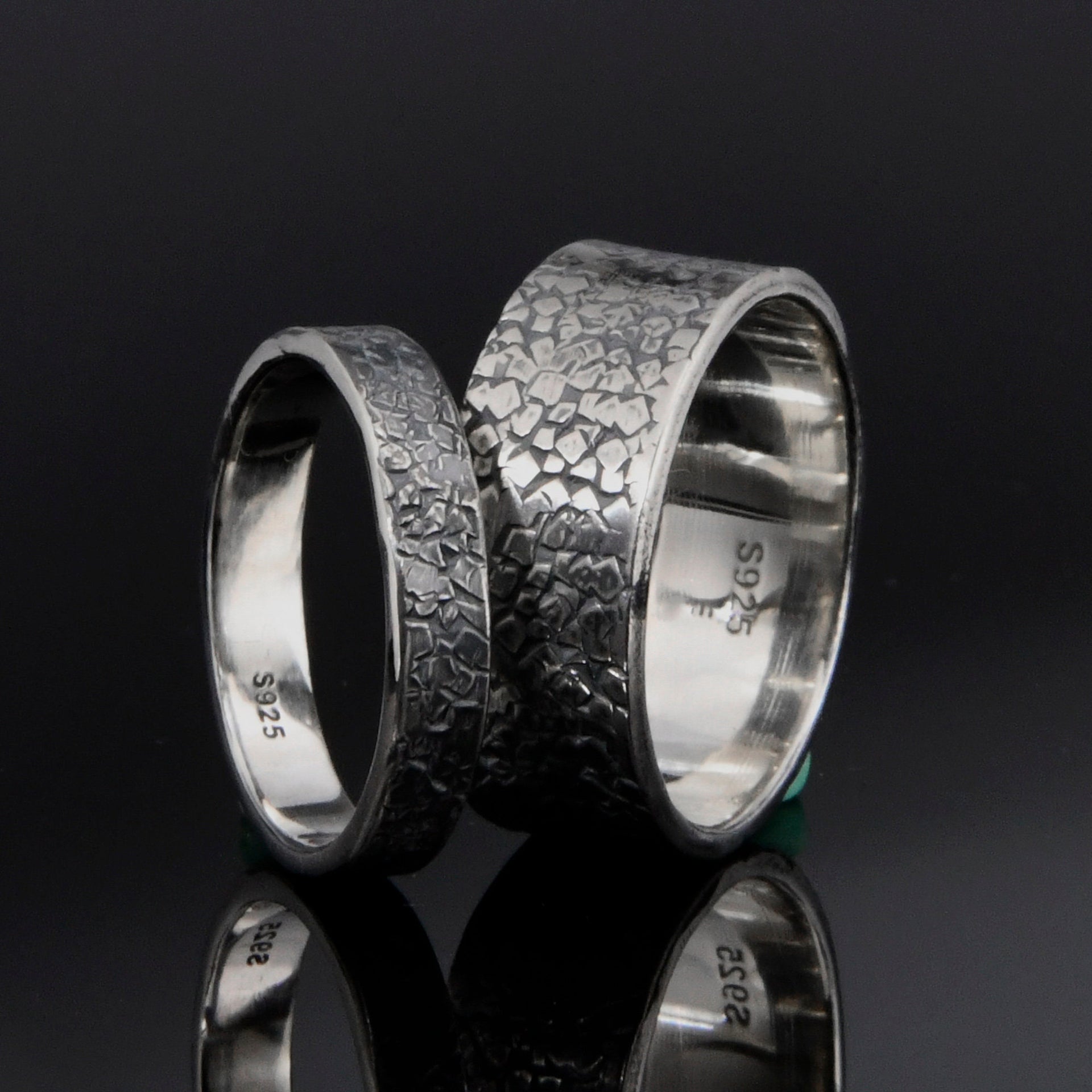 Personalized Viking Wedding Ring Set for lovely couple ring set/Rustic Engagement Ring/Hand Forged Ring/Promise ring for him and her