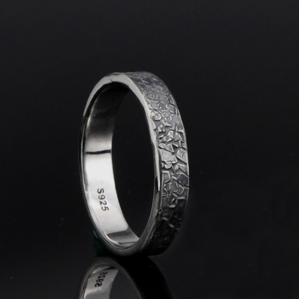 Personalized Rustic Engagement Ring with one of the kind textured, Hand Forged Ring for Viking Wedding, Promise Ring for her