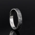 Personalized Rustic Engagement Ring with one of the kind textured, Hand Forged Ring for Viking Wedding, Promise Ring for her
