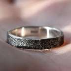 Personalized Rustic Engagement Ring with one of the kind textured, Hand Forged Ring for Viking Wedding, Promise Ring for her