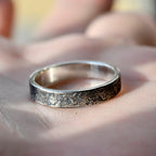 Texture Promise Ring , Rustic Engagement Ring, Hand Forged Ring, Viking Wedding Band, Chunky rings, Celtic Ring