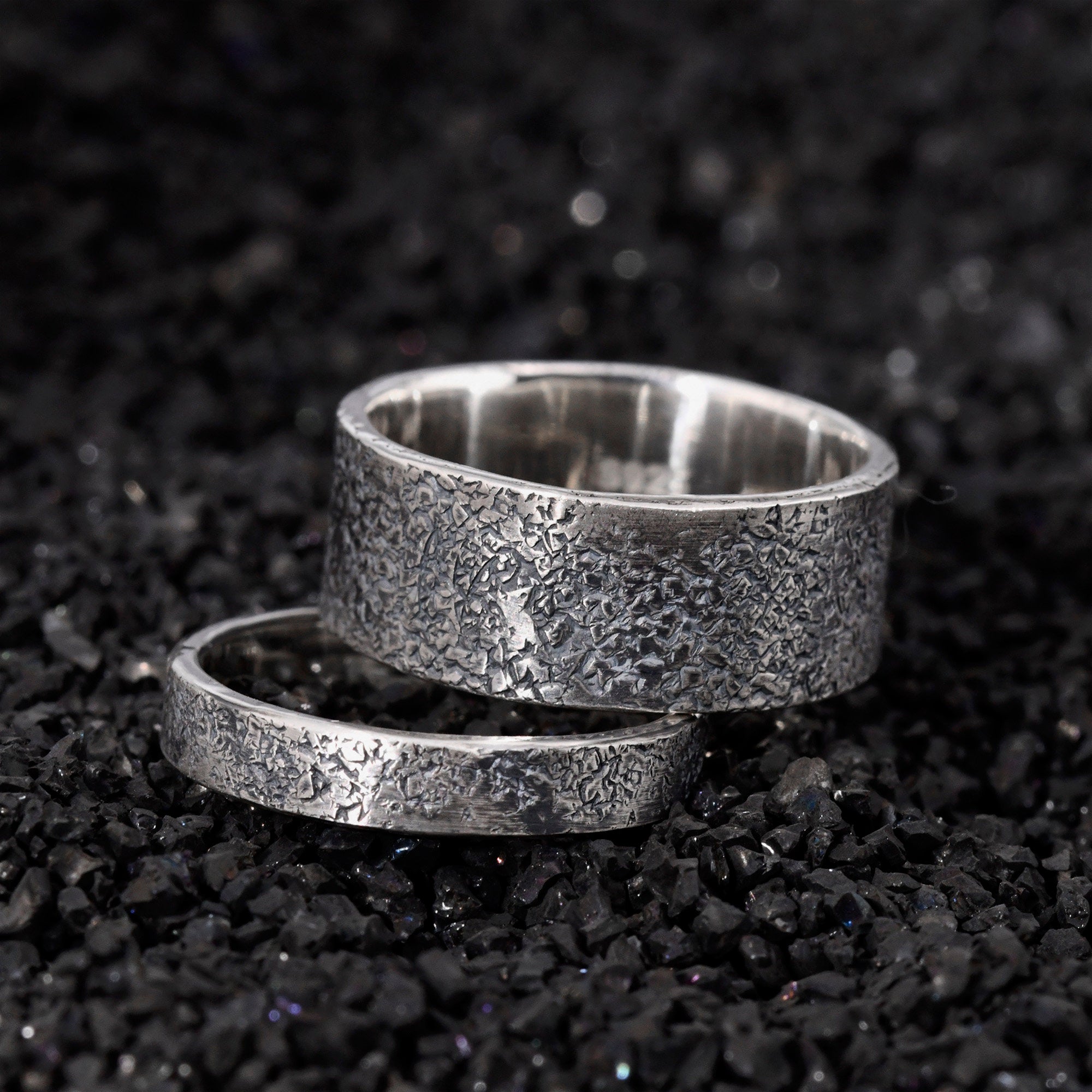 Personalized Viking Wedding Couple Ring Set,Promise Ring, Hand Forged Ring,Norse Ring,Rustic Engagement Ring,Chunky rings,Celtic Ring