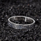 Personalized Rustic Engagement Ring with one of the kind textured, Hand Forged Ring for Viking Wedding, Promise Ring for her