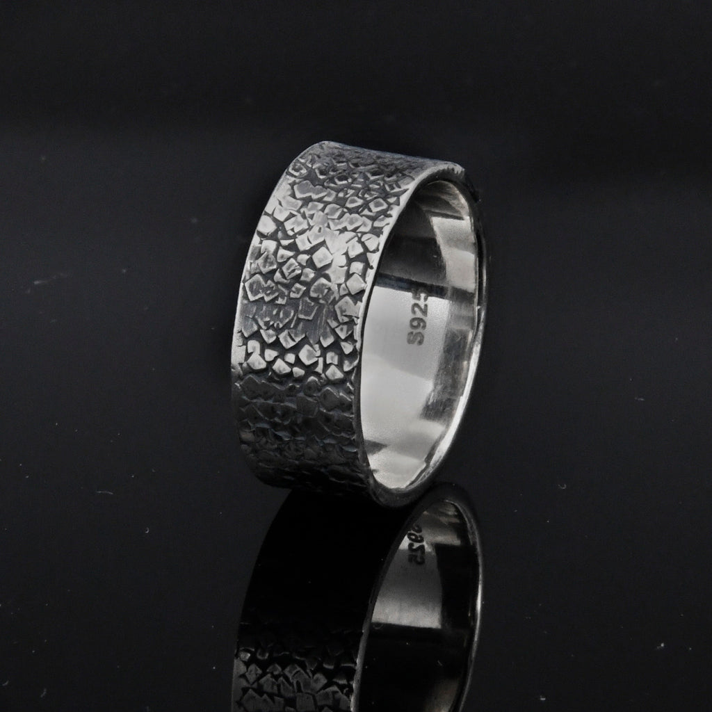 Personalized Rustic Engagement Ring, Mens Promise Ring, Hand Forged Ring, Viking Wedding Band, Chunky rings, Celtic Ring