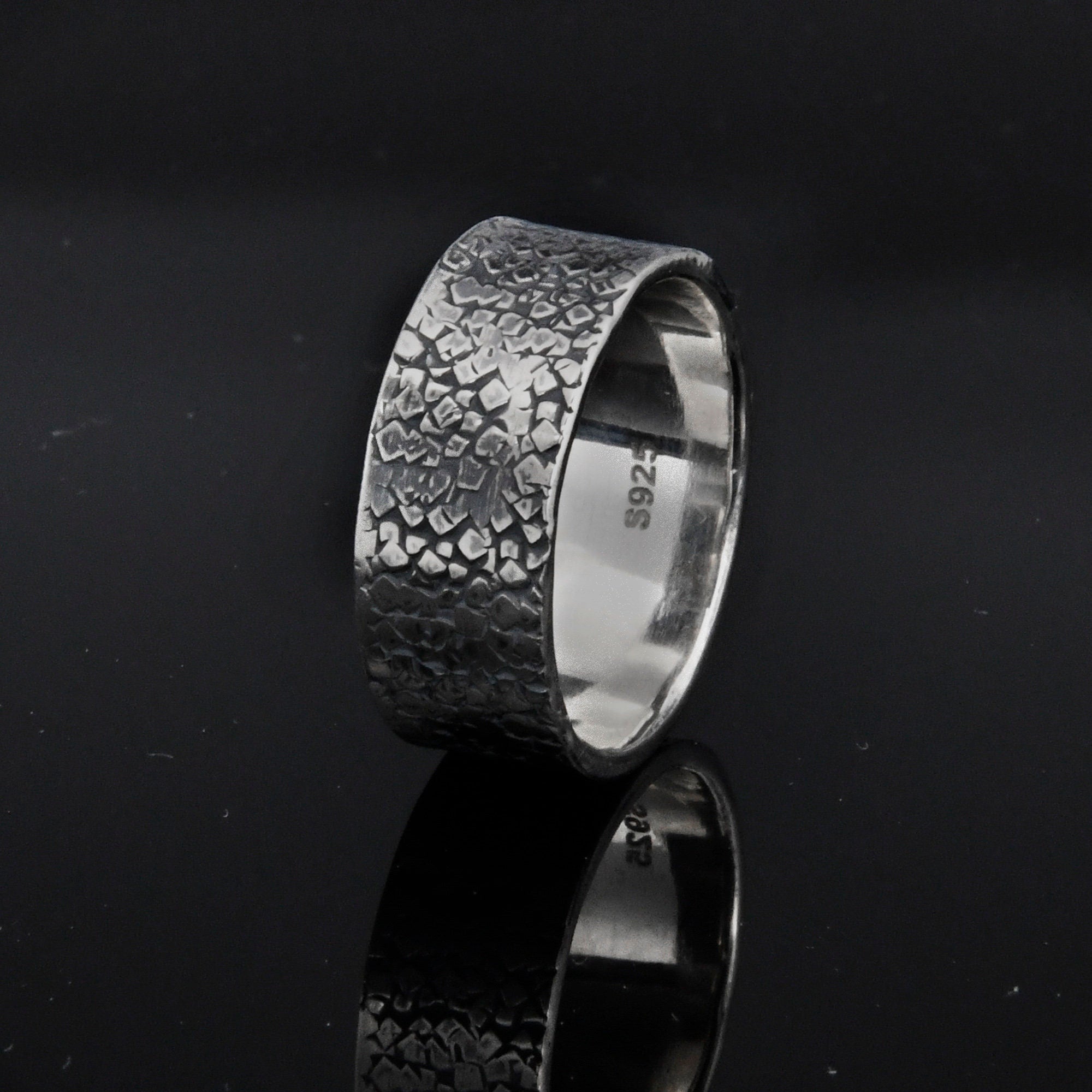 Personalized Rustic Engagement Ring, Mens Promise Ring, Hand Forged Ring, Viking Wedding Band, Chunky rings, Celtic Ring
