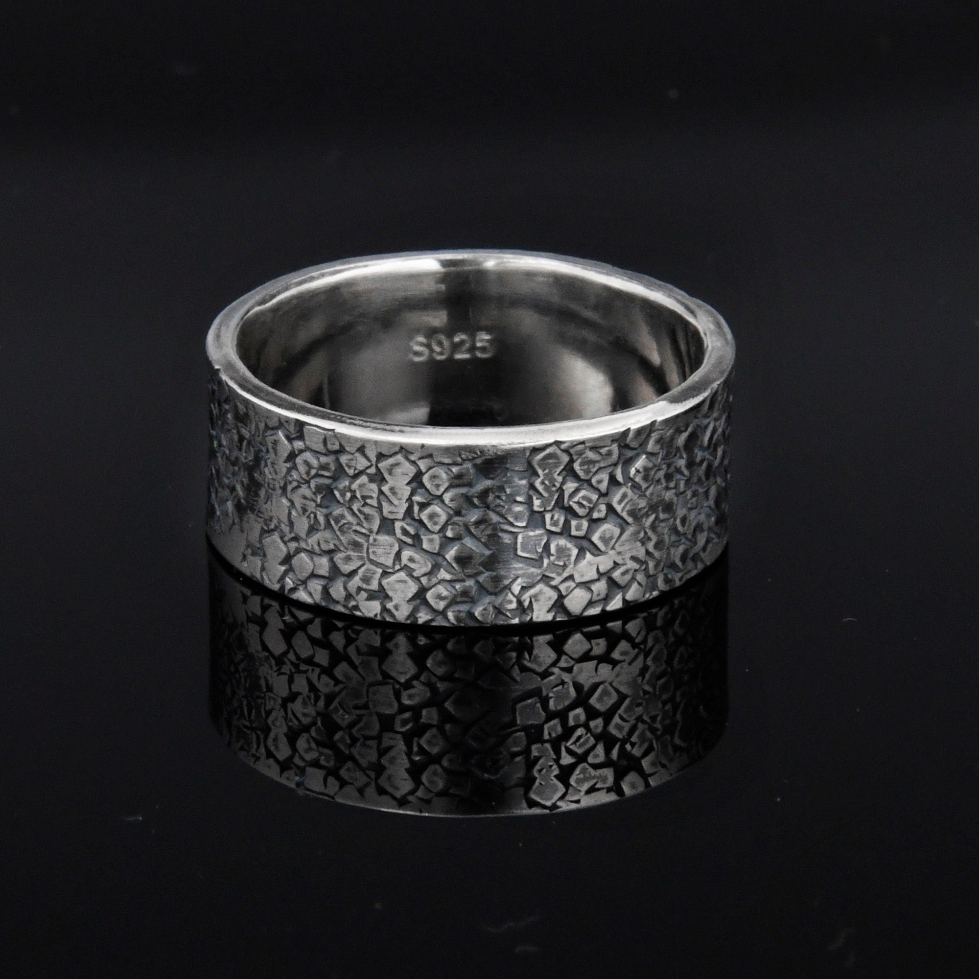Personalized Rustic Engagement Ring, Mens Promise Ring, Hand Forged Ring, Viking Wedding Band, Chunky rings, Celtic Ring