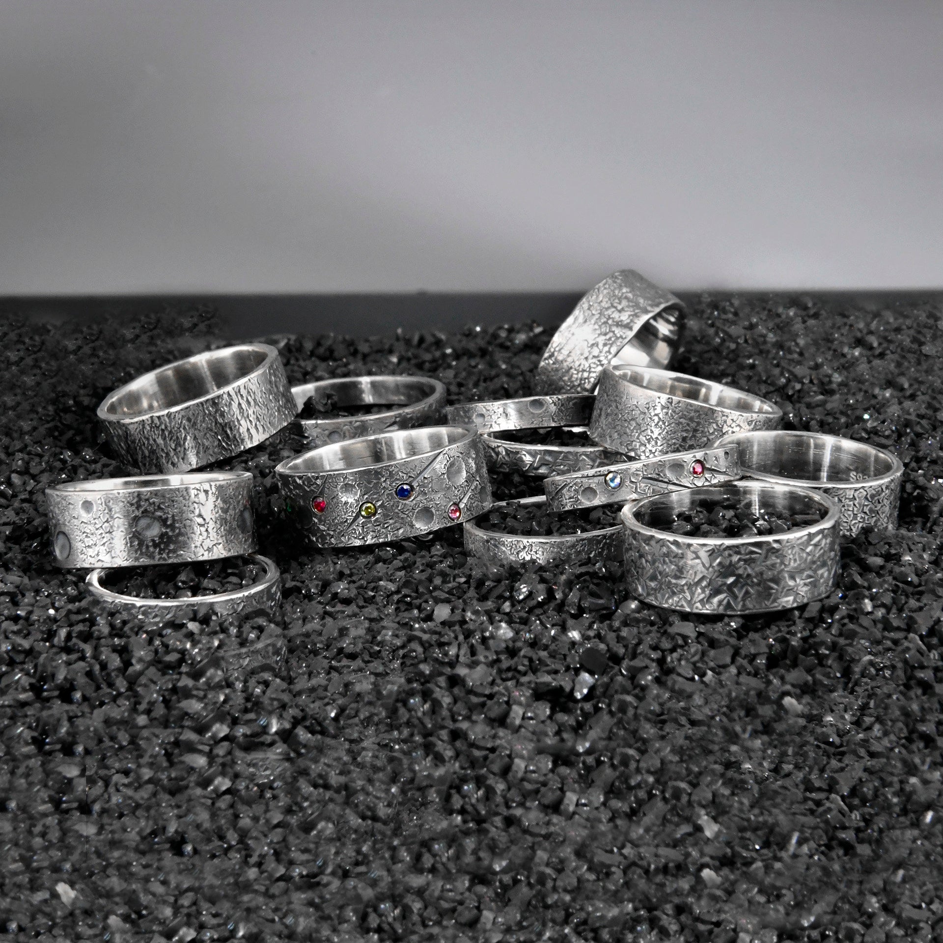 Personalized celestial promise ring set with meaningful gemstone accents
