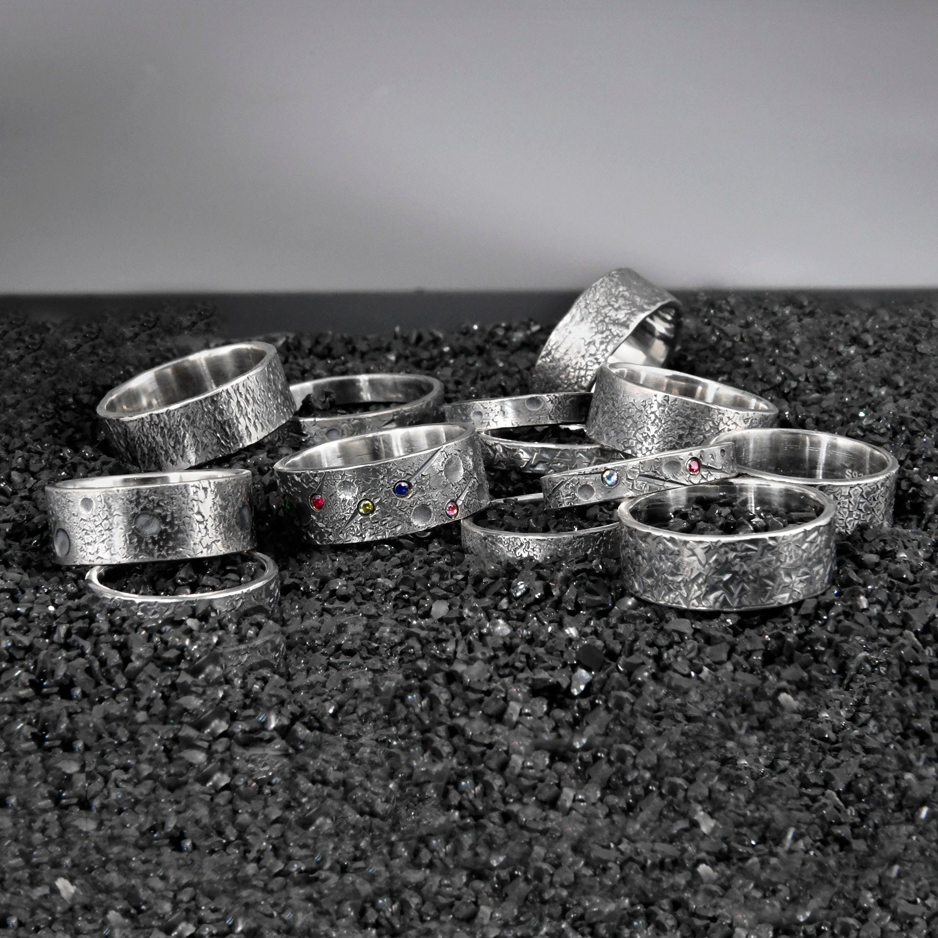 Personalized Celestial Band/ Viking Wedding Band/ Handmade Rustic Engagement Ring/Moon and Star ring/Unique ring/Forged Ring/Planet ring