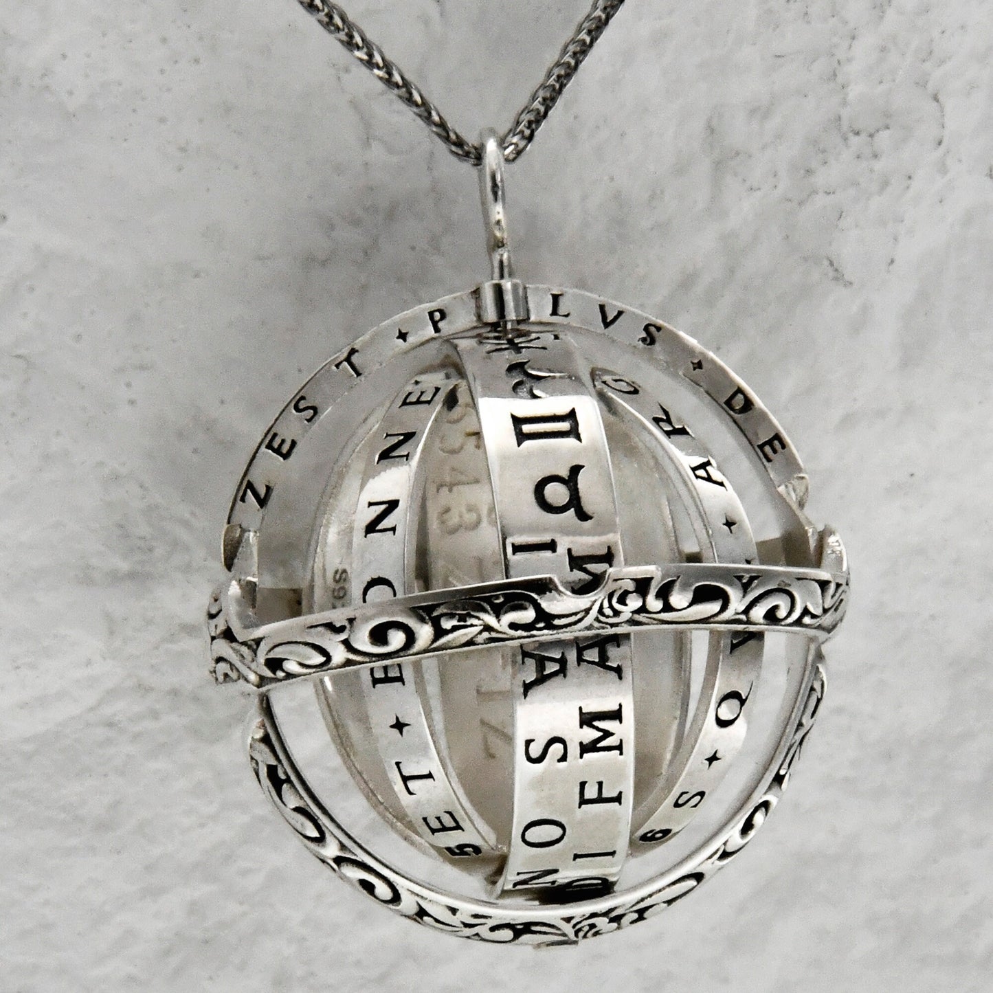 Personalized Birthstone Astronomical Rotating Celestial Necklace for Anxiety Relief