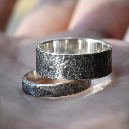 Personalized Handmade Couple Ring Set is one of the kind Engagement Ring,Promise Hand Forged Ring,Viking Wedding Band,Celtic Ring