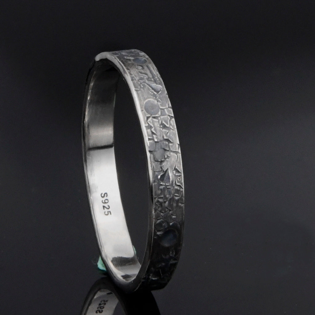 Personalized 3MM Celestial Band/Viking Wedding Band/Rustic Engagement Ring/Unique ring/Rustic Engagement Ring/Hand Forged Ring/Promise ring