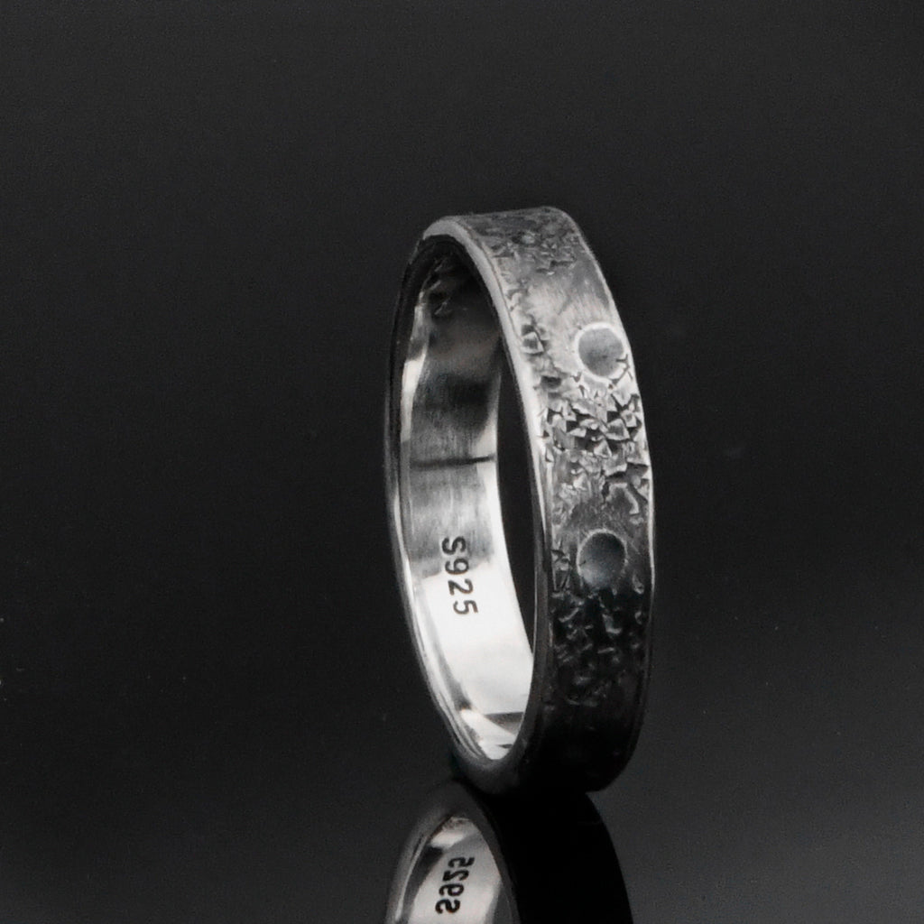 Personalized Celestial Band/ Viking Wedding Band/ Handmade Rustic Engagement Ring/Moon and Star ring/Unique ring/Forged Ring/Planet ring