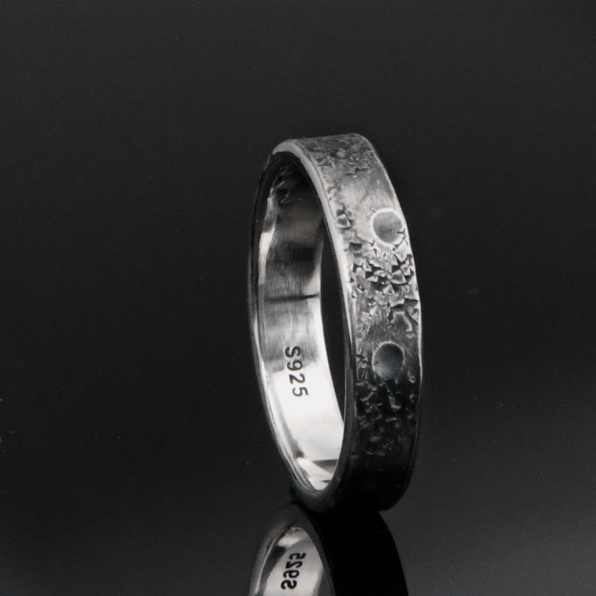 Personalized Celestial Band/ Viking Wedding Band/ Handmade Rustic Engagement Ring/Moon and Star ring/Unique ring/Forged Ring/Planet ring