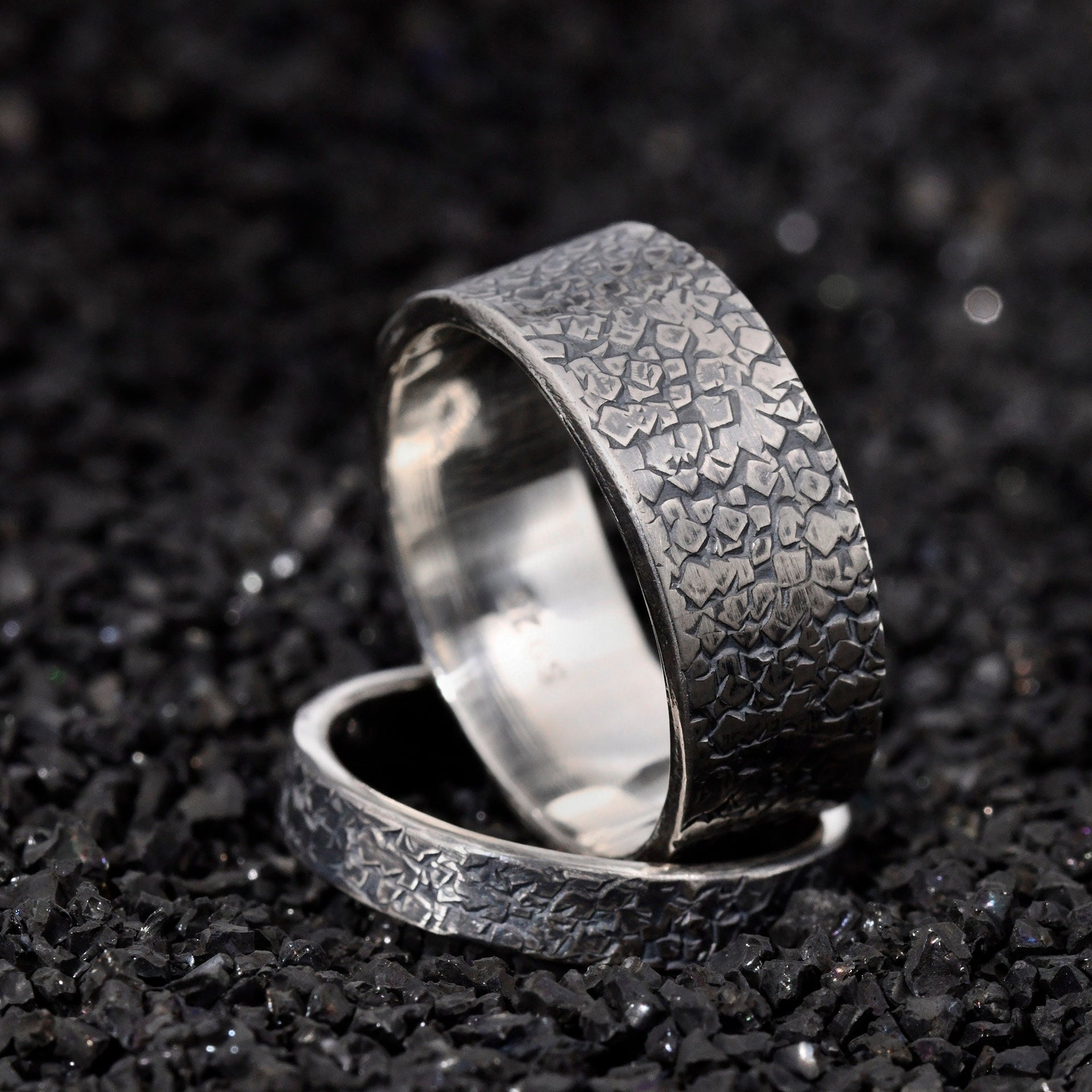 Personalized Viking Wedding Ring Set for lovely couple ring set/Rustic Engagement Ring/Hand Forged Ring/Promise ring for him and her