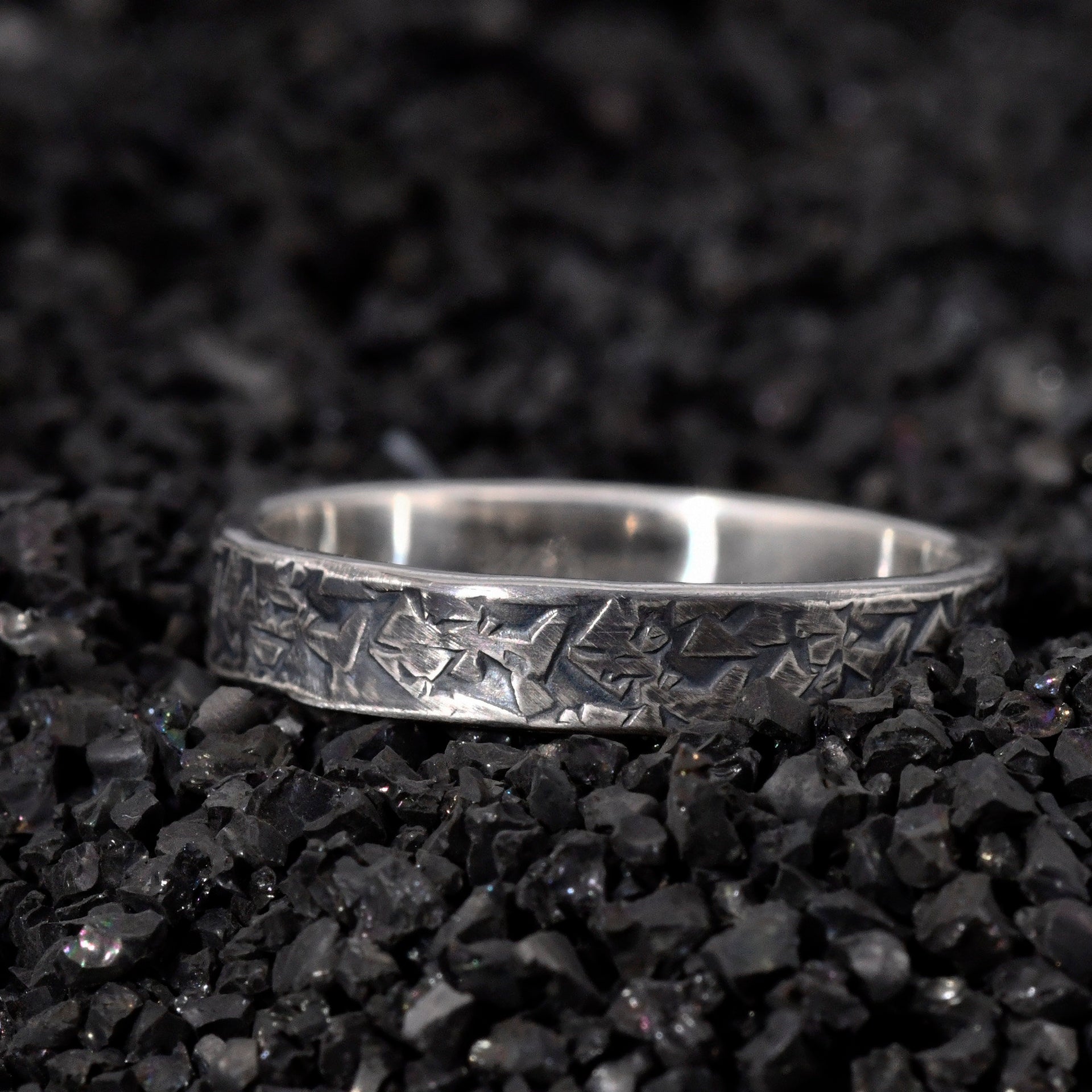 Texture Promise Ring , Rustic Engagement Ring, Hand Forged Ring, Viking Wedding Band, Chunky rings, Celtic Ring