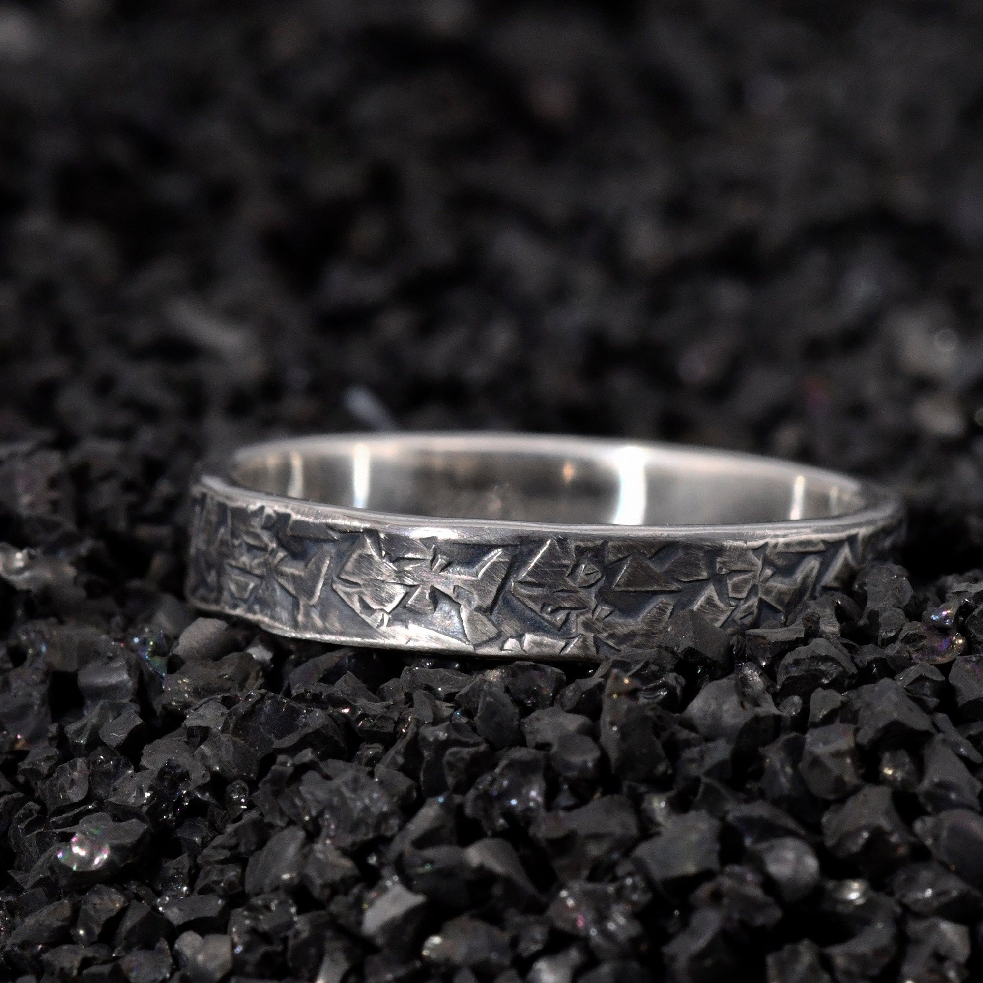 Texture Promise Ring , Rustic Engagement Ring, Hand Forged Ring, Viking Wedding Band, Chunky rings, Celtic Ring