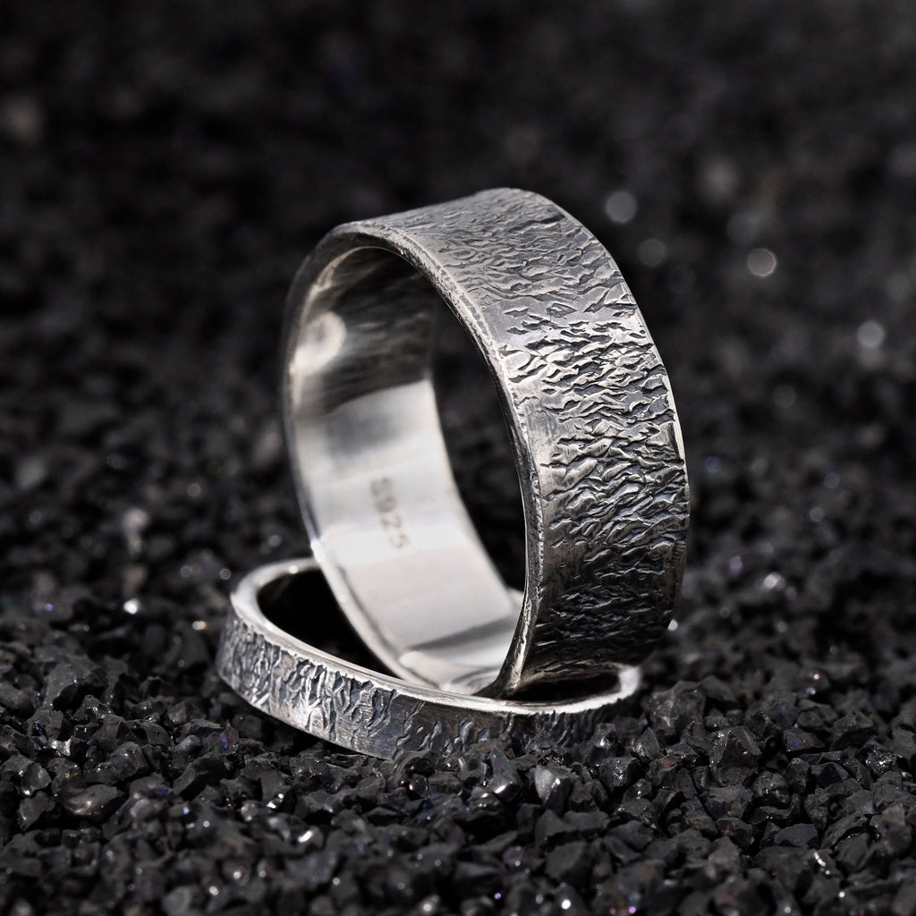 Personalized Hammered Viking Wedding Band for Couple ring set /Engagement Ring /Wedding ring set/promise ring/unique ring