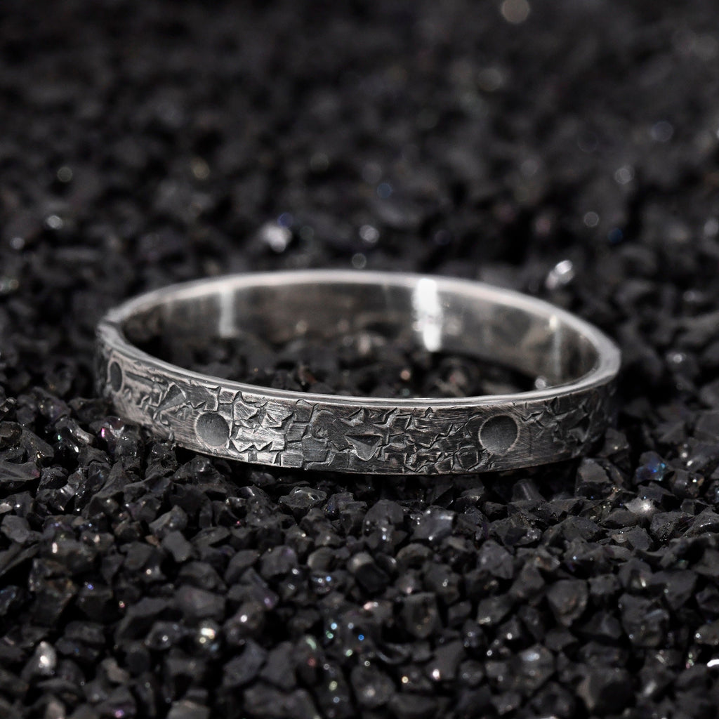 Personalized 3MM Celestial Band/Viking Wedding Band/Rustic Engagement Ring/Unique ring/Rustic Engagement Ring/Hand Forged Ring/Promise ring