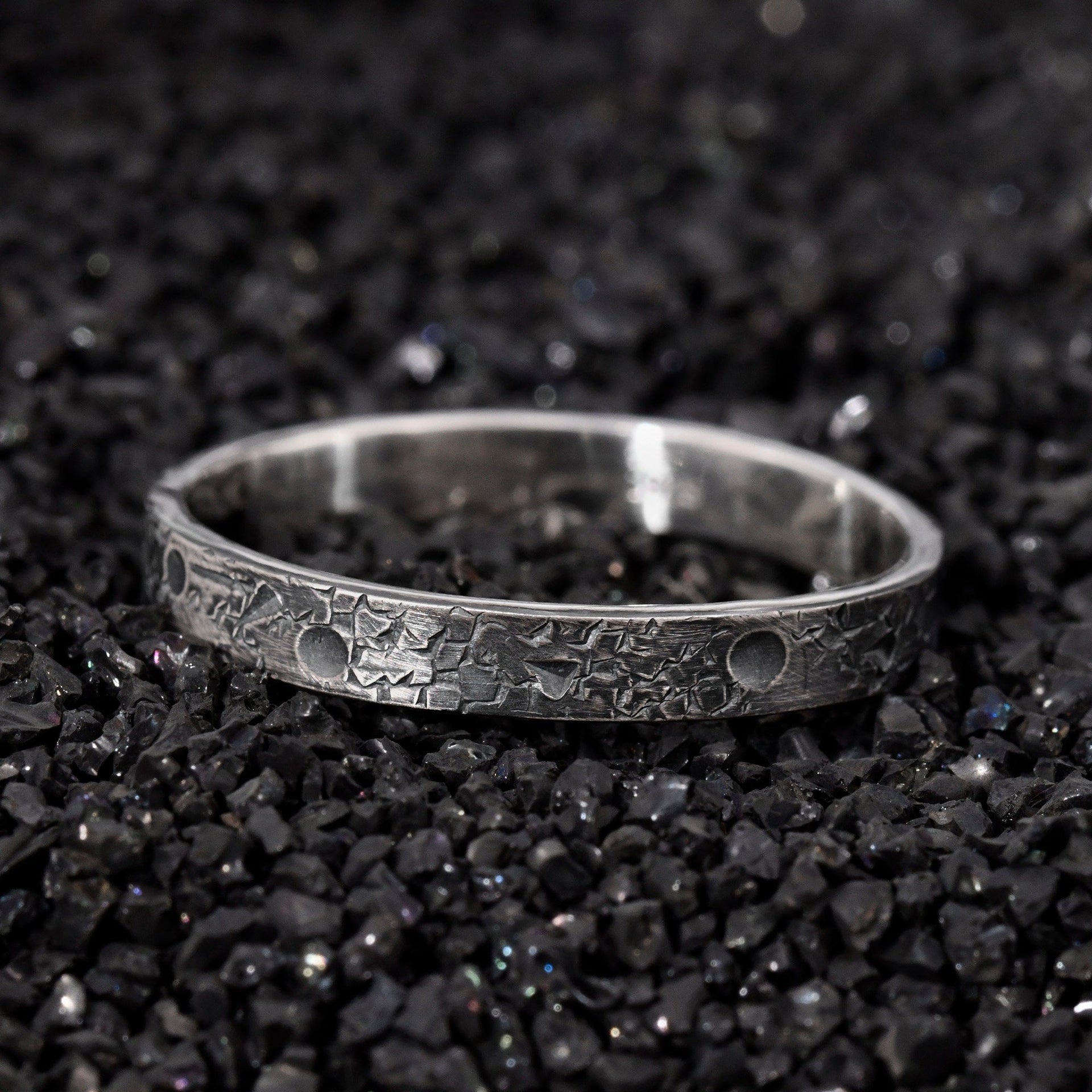 Personalized 3MM Celestial Band/Viking Wedding Band/Rustic Engagement Ring/Unique ring/Rustic Engagement Ring/Hand Forged Ring/Promise ring