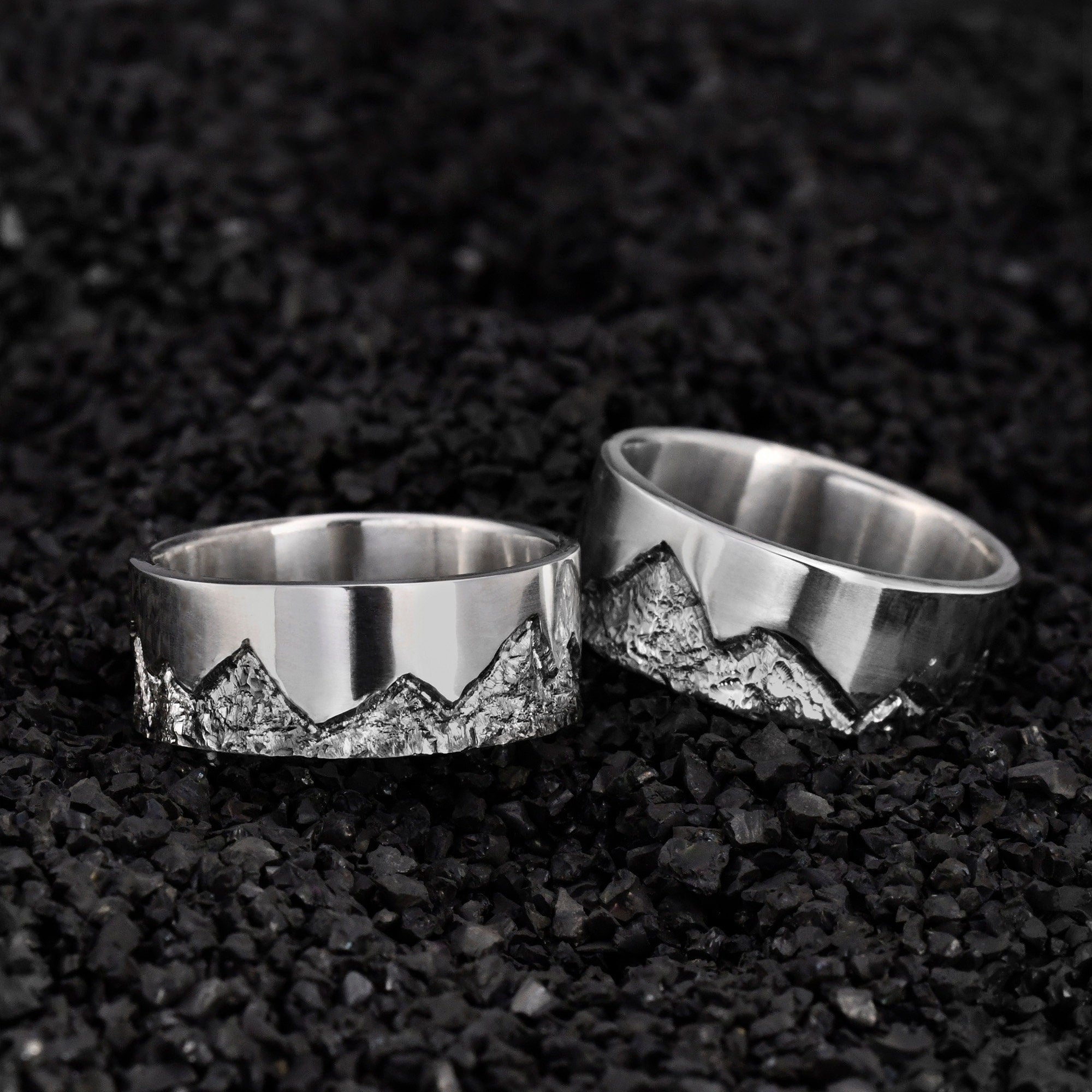 Personalized Mountain Ring handmade with S925/ Men's Birthday Gift /Unique Promise Ring/Viking Wedding Band/Engraved Engagement Ring