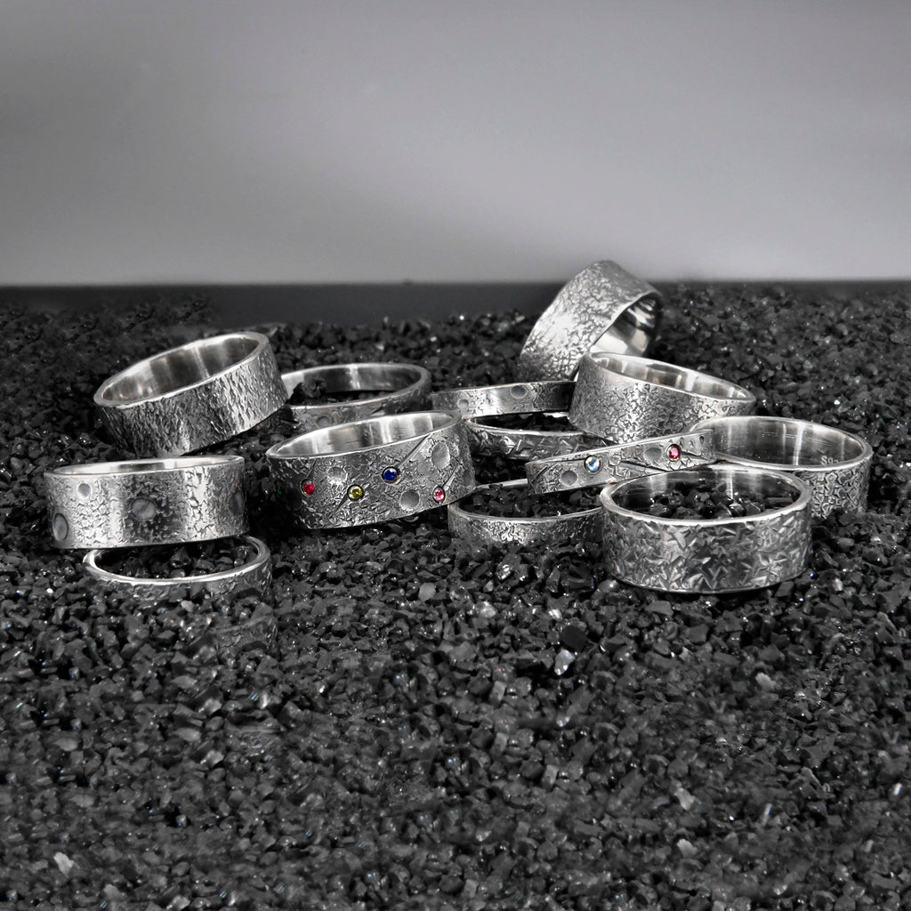 Personalized Rustic Engagement Ring with one of the kind textured, Hand Forged Ring for Viking Wedding, Promise Ring for her