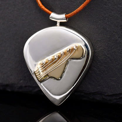 Guitar pick locket necklace with 5mm | High-capacity and High-security | personalized gift for guitar player