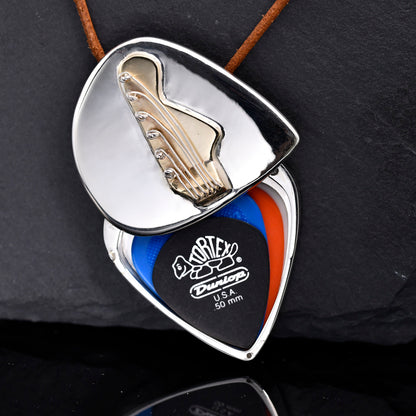 Guitar pick locket necklace with 5mm | High-capacity and High-security | personalized gift for guitar player