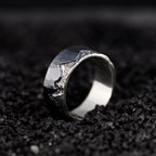 Black Mountain Ring handmade with S925 for Men's Birthday Gift Can be personalized/Unique Promise Ring/Viking Wedding Band/Engagement Ring