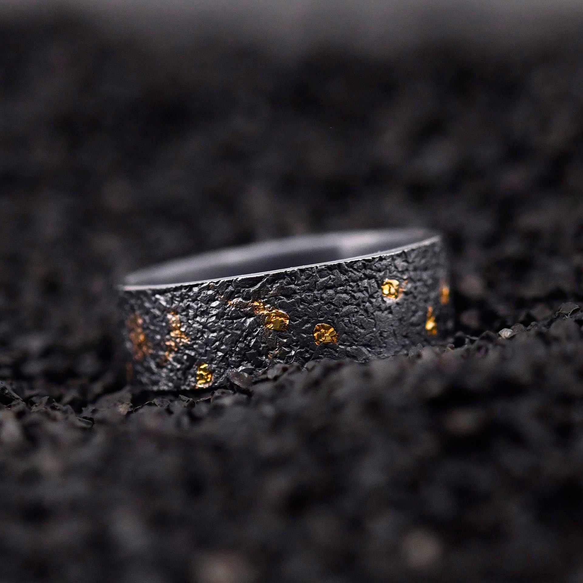 8mm Solid 18kt Gold Fusing With S925 Rustic Engagement Ring, Mens Promise Ring, Hand Forged Ring, Viking Wedding Band, Chunky ring