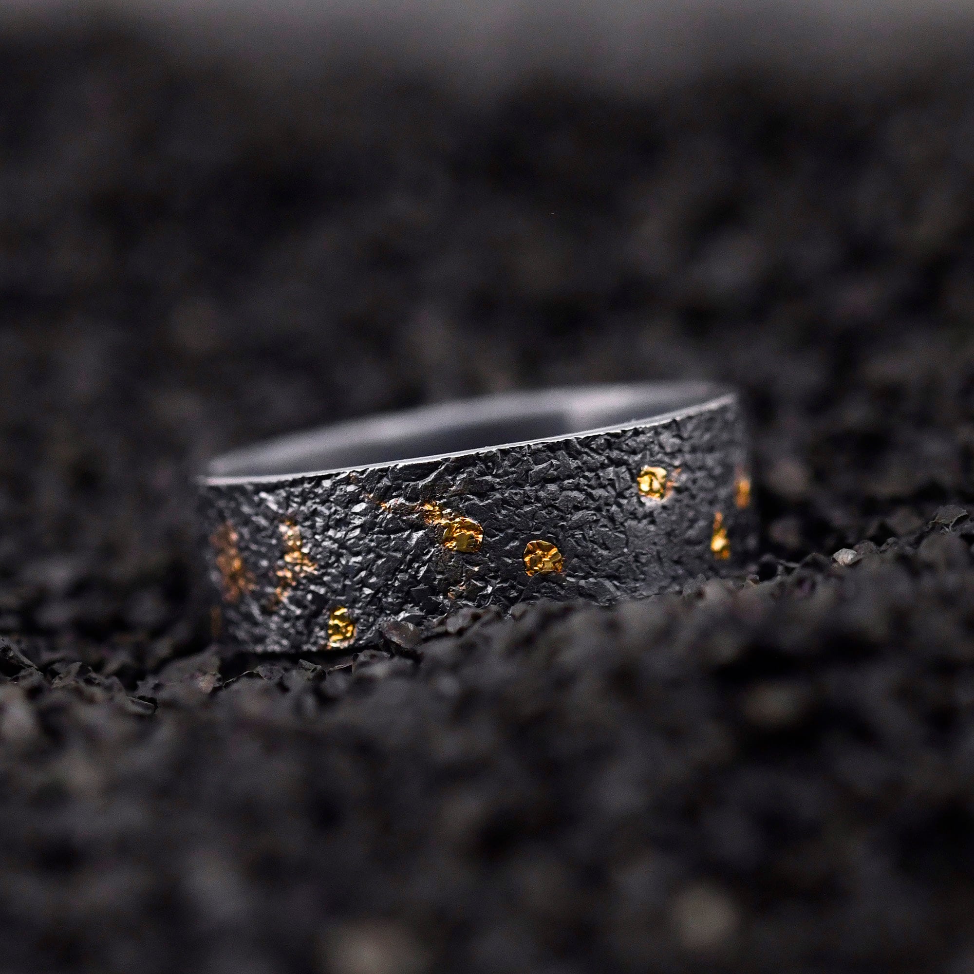 8mm Solid 18kt Gold Fusing With S925 Rustic Engagement Ring, Mens Promise Ring, Hand Forged Ring, Viking Wedding Band, Chunky ring