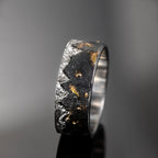 Golden Starlight Mountain Ring/18K Gold and S925 Sterling Silver/Viking Wedding Engagement Ring/Customizable Star and Mountain Promise Ring