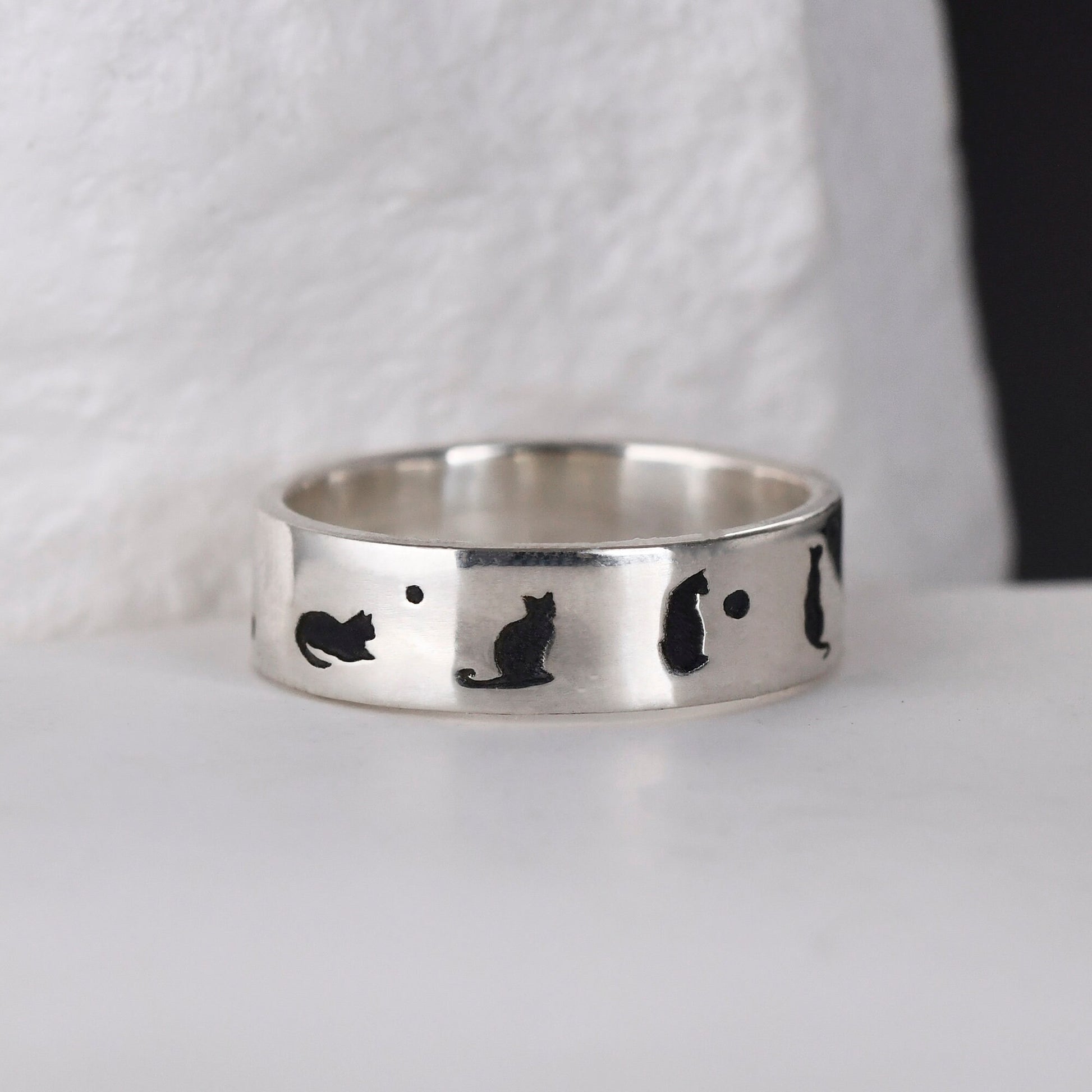 Personalized Cat movement ring made with Solid S925 Sterling Silver For Couple Unique and Cute gifts